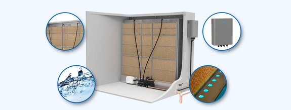 Evaporative cooling for air handling units Evaporative cooling for air handling units